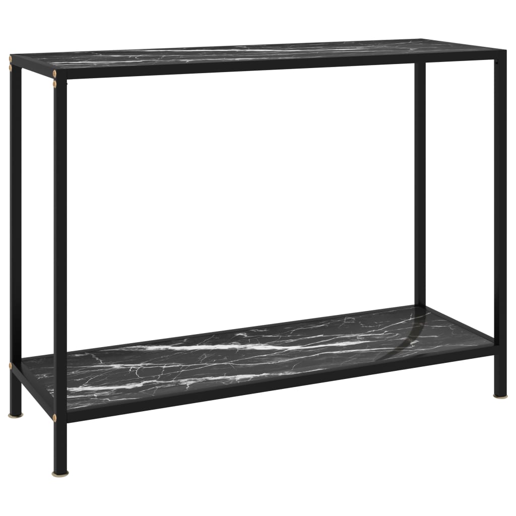 Console Table Black 100x35x75 cm Tempered Glass