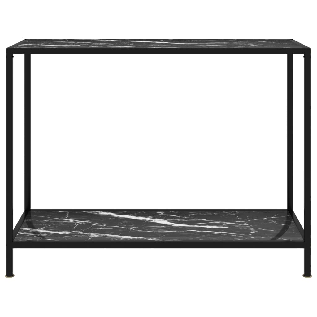Console Table Black 100x35x75 cm Tempered Glass