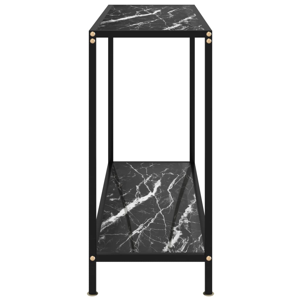 Console Table Black 100x35x75 cm Tempered Glass