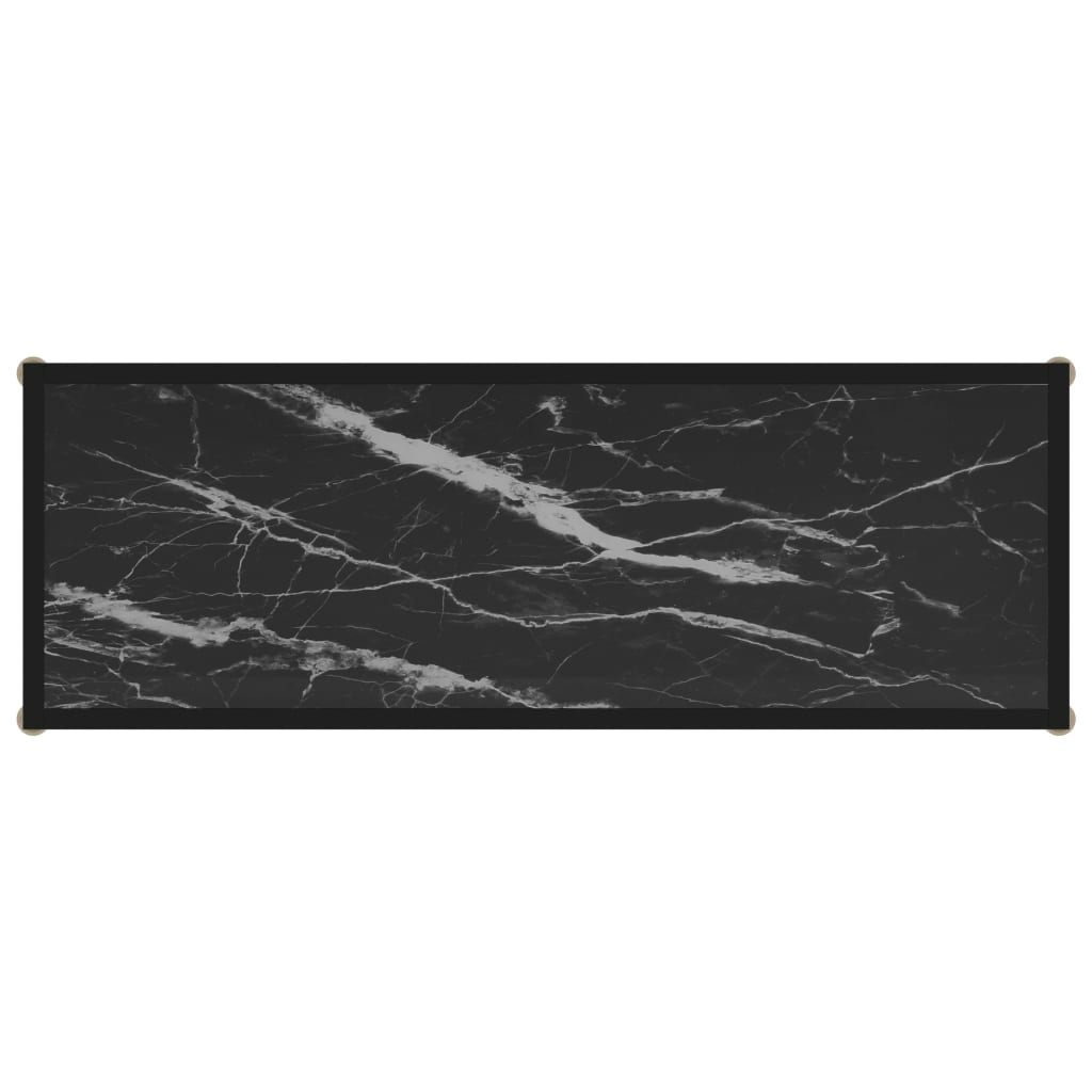 Console Table Black 100x35x75 cm Tempered Glass
