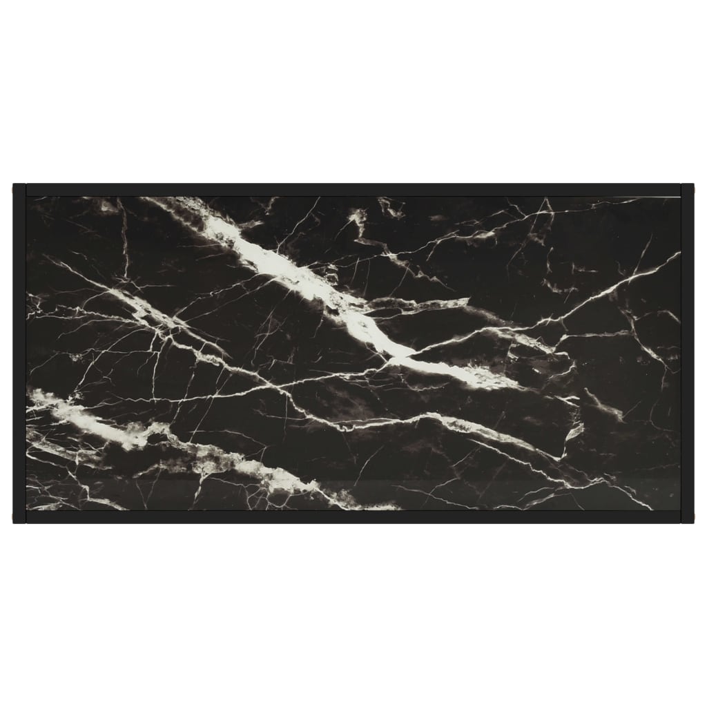 Coffee Table Black with Black Marble Glass 100x50x35 cm