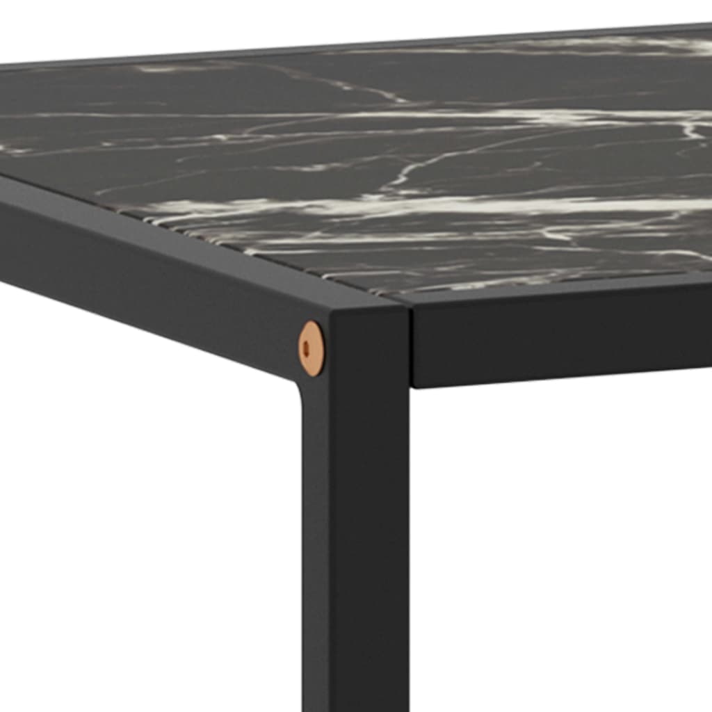 Coffee Table Black with Black Marble Glass 100x50x35 cm