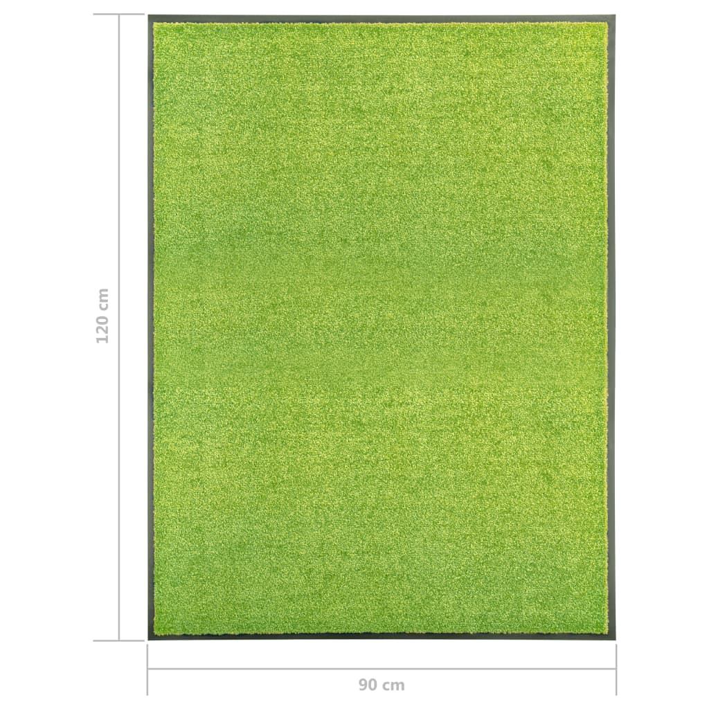 Doormat Washable Green 90x120 cm