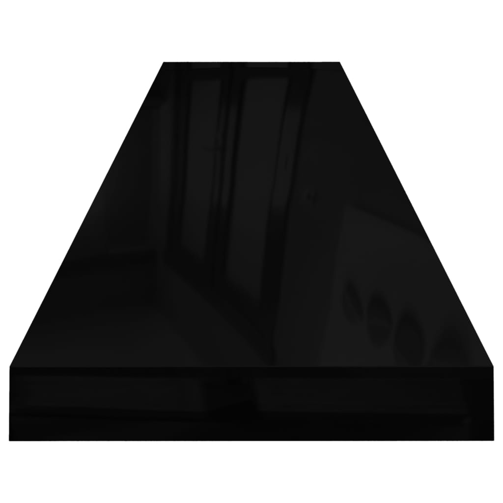 Floating Wall Shelves 4 pcs High Gloss Black 120x23.5x3.8 cm MDF