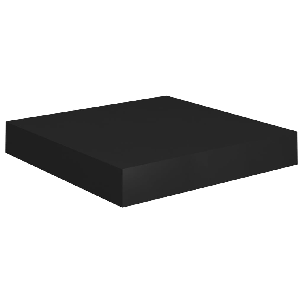 Floating Wall Shelf Black 23x23.5x3.8 cm MDF