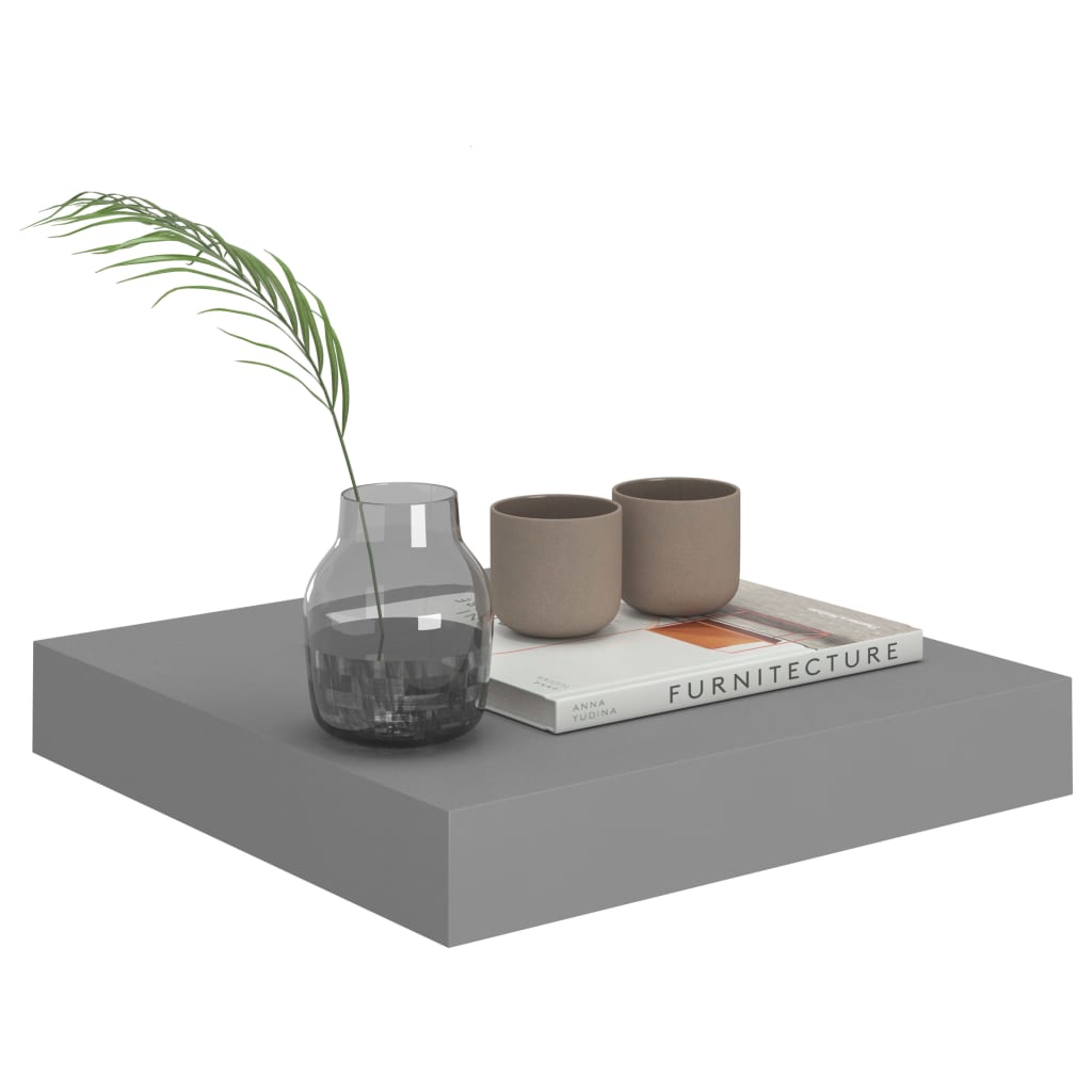 Floating Wall Shelf Grey 23x23.5x3.8 cm MDF