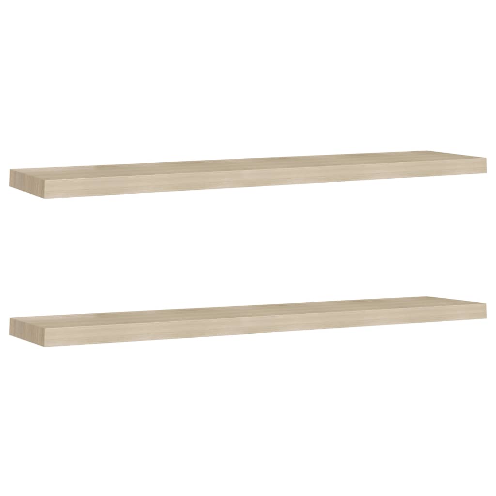 Floating Wall Shelves 2 pcs Oak 120x23.5x3.8 cm MDF