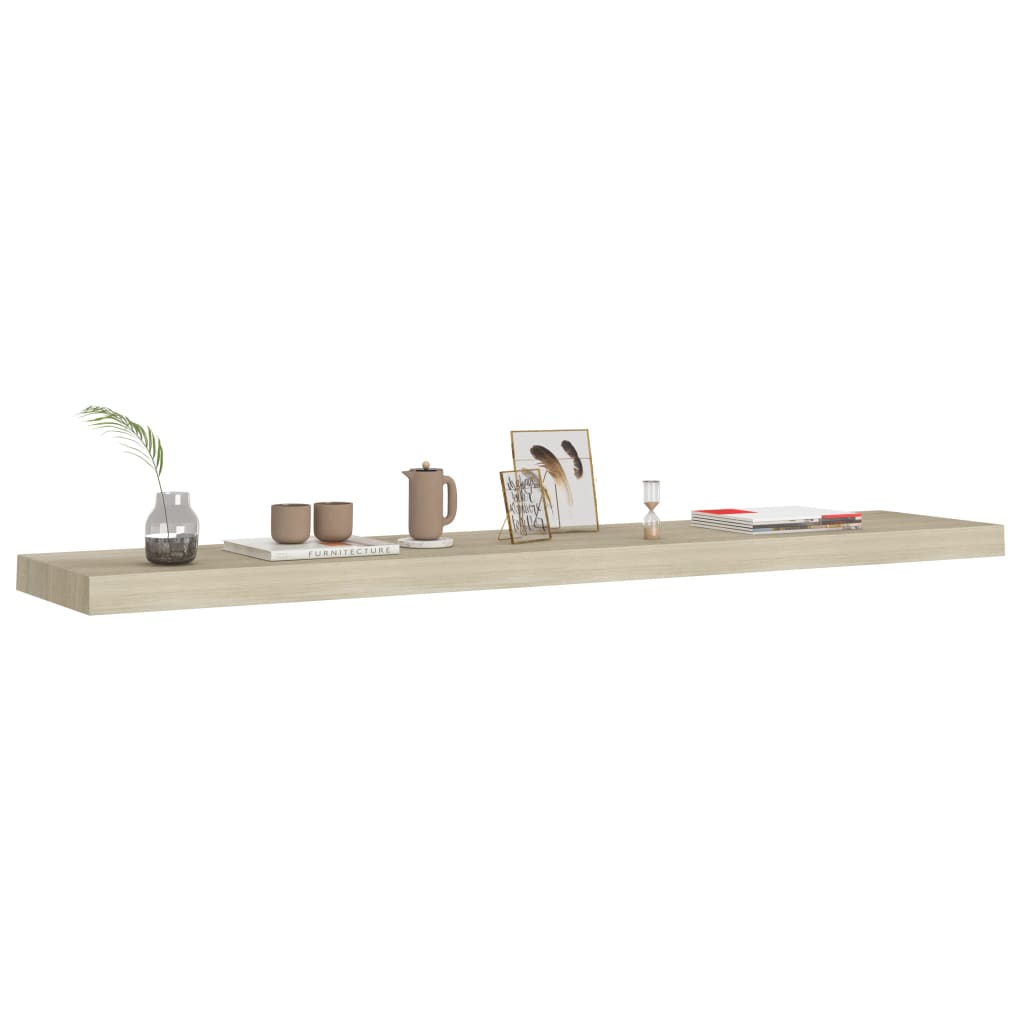 Floating Wall Shelves 2 pcs Oak 120x23.5x3.8 cm MDF