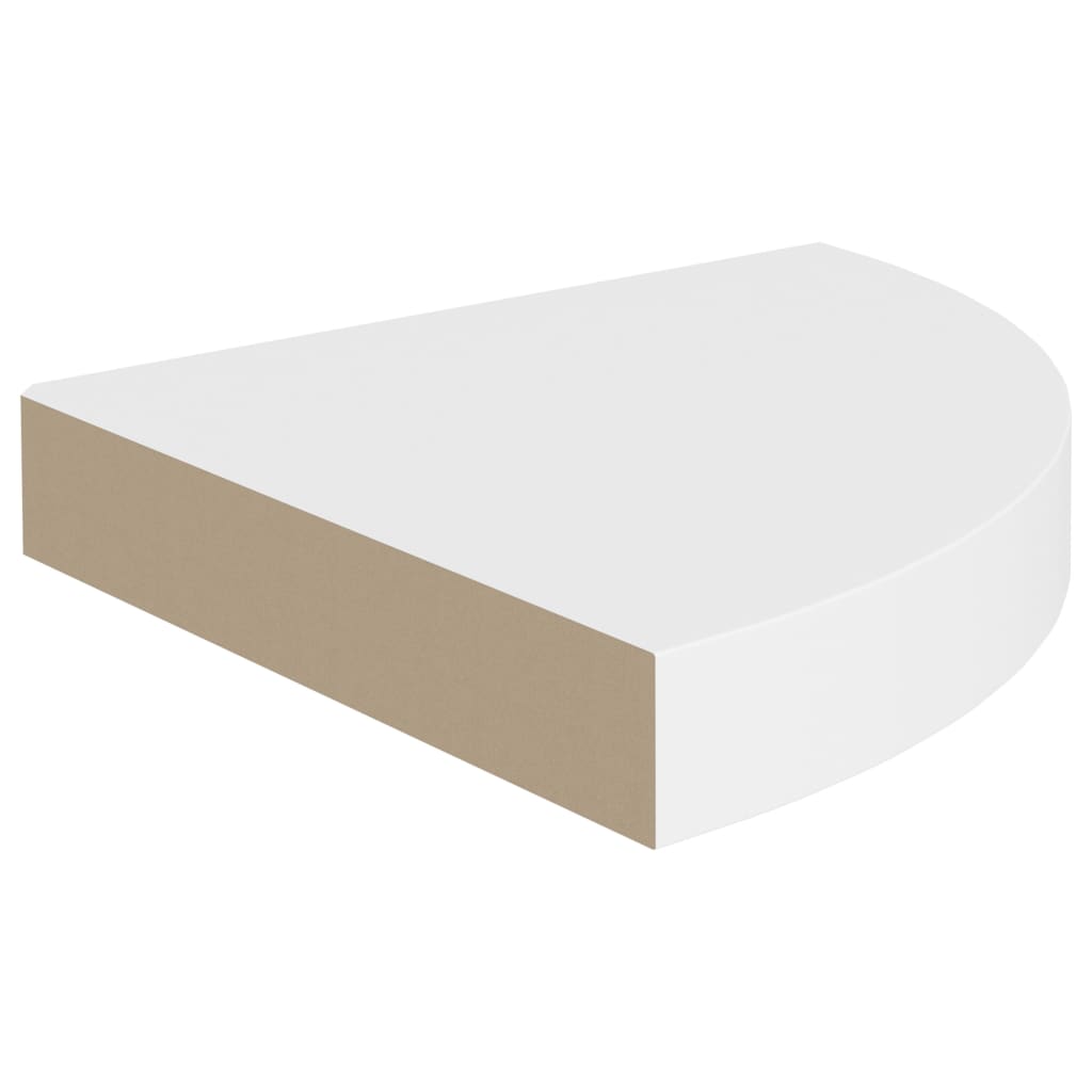 Floating Corner Shelf White 25x25x3.8 cm MDF