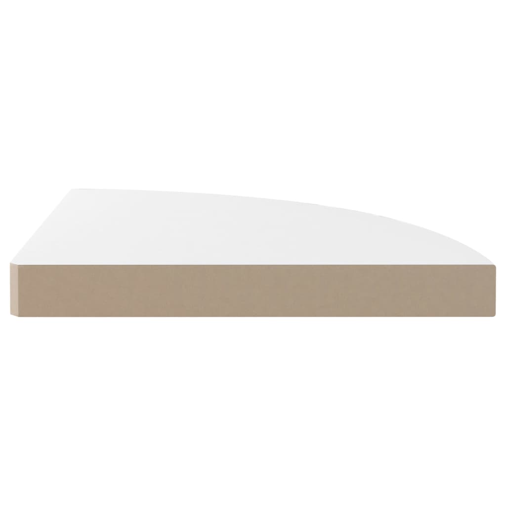 Floating Corner Shelf High Gloss White 35x35x3.8 cm MDF