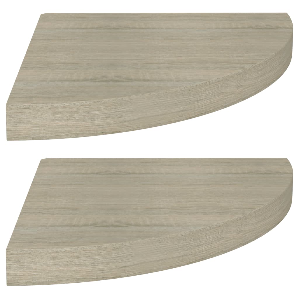 Floating Corner Shelves 2 pcs Oak 35x35x3.8 cm MDF
