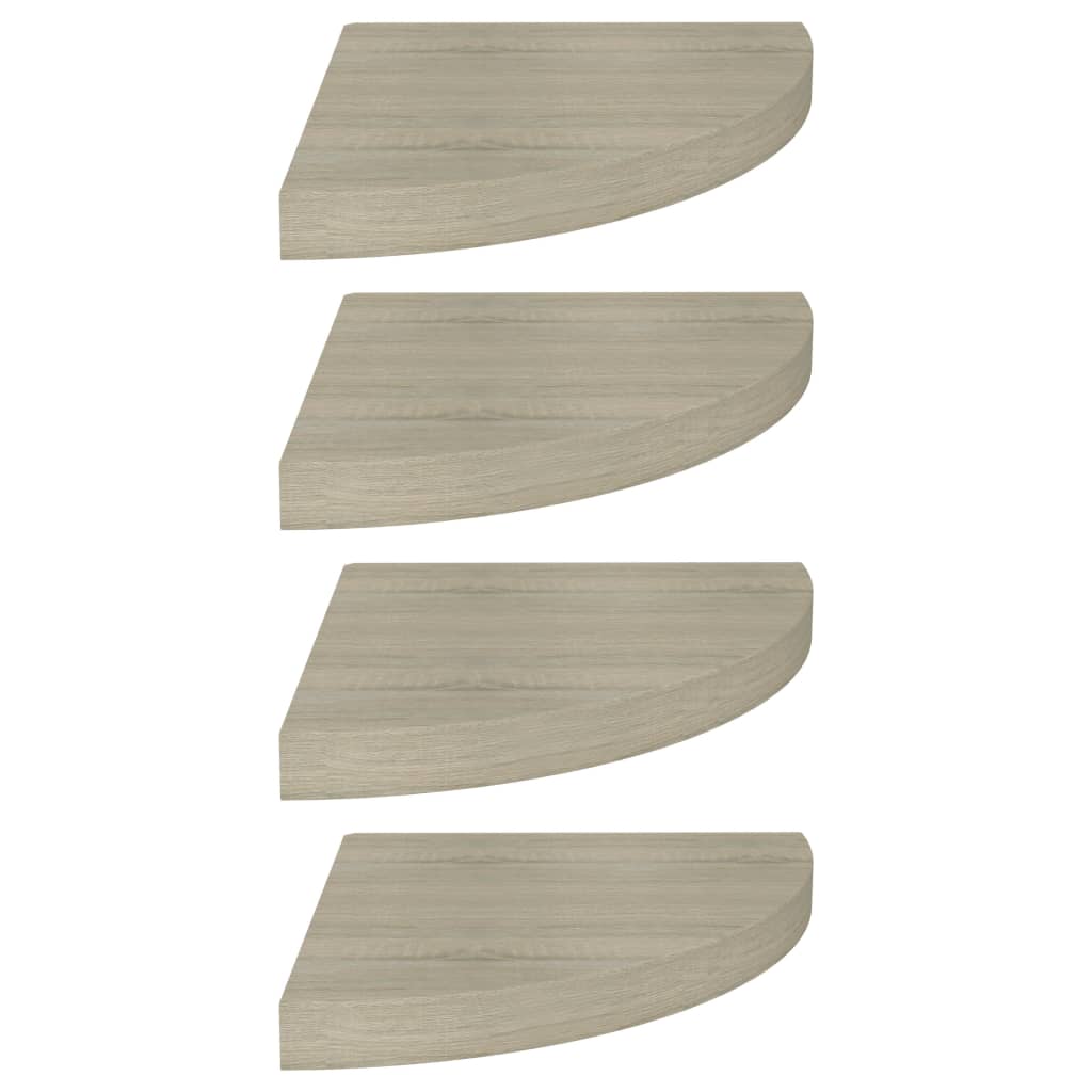 Floating Corner Shelves 4 pcs Oak 35x35x3.8 cm MDF