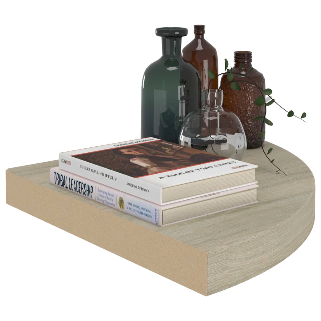 Floating Corner Shelves 4 pcs Oak 35x35x3.8 cm MDF