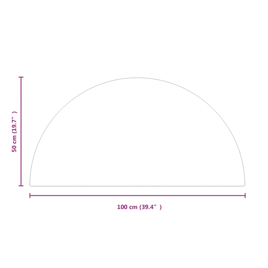 Fireplace Glass Plate Half Round 1000x500 mm