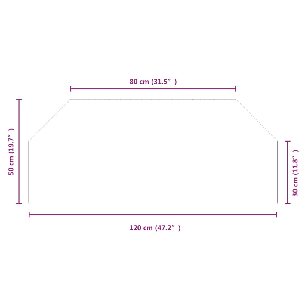 Fireplace Glass Plate Hexagon 120x50 cm