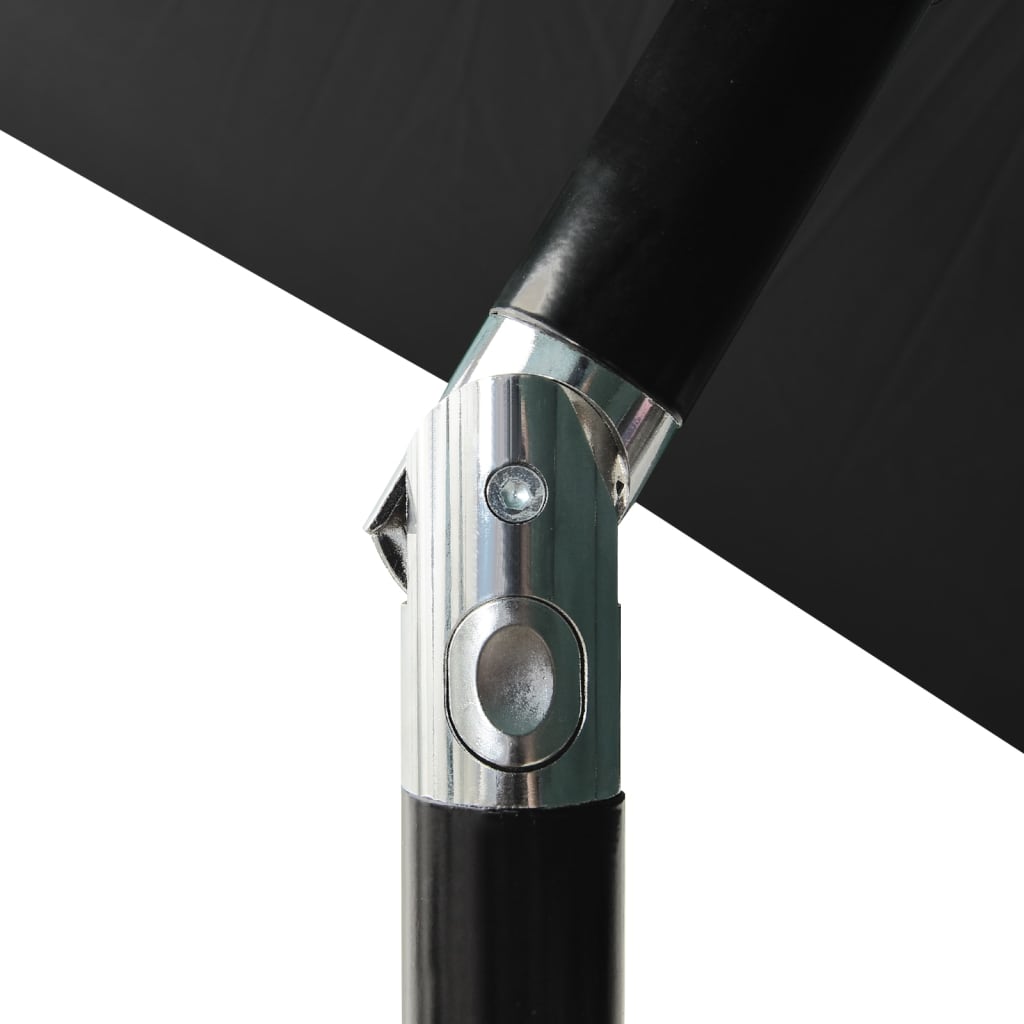 3-Tier Garden Parasol with Aluminium Pole Black 2 m
