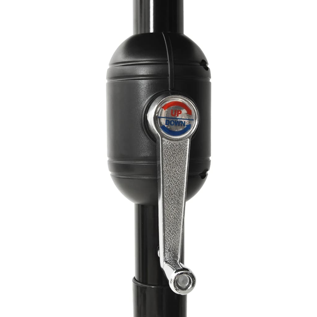 3-Tier Garden Parasol with Aluminium Pole Black 2 m