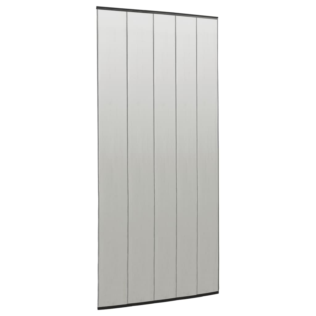Insect Door Screen with 5-Piece Mesh Curtain Black 120x240 cm