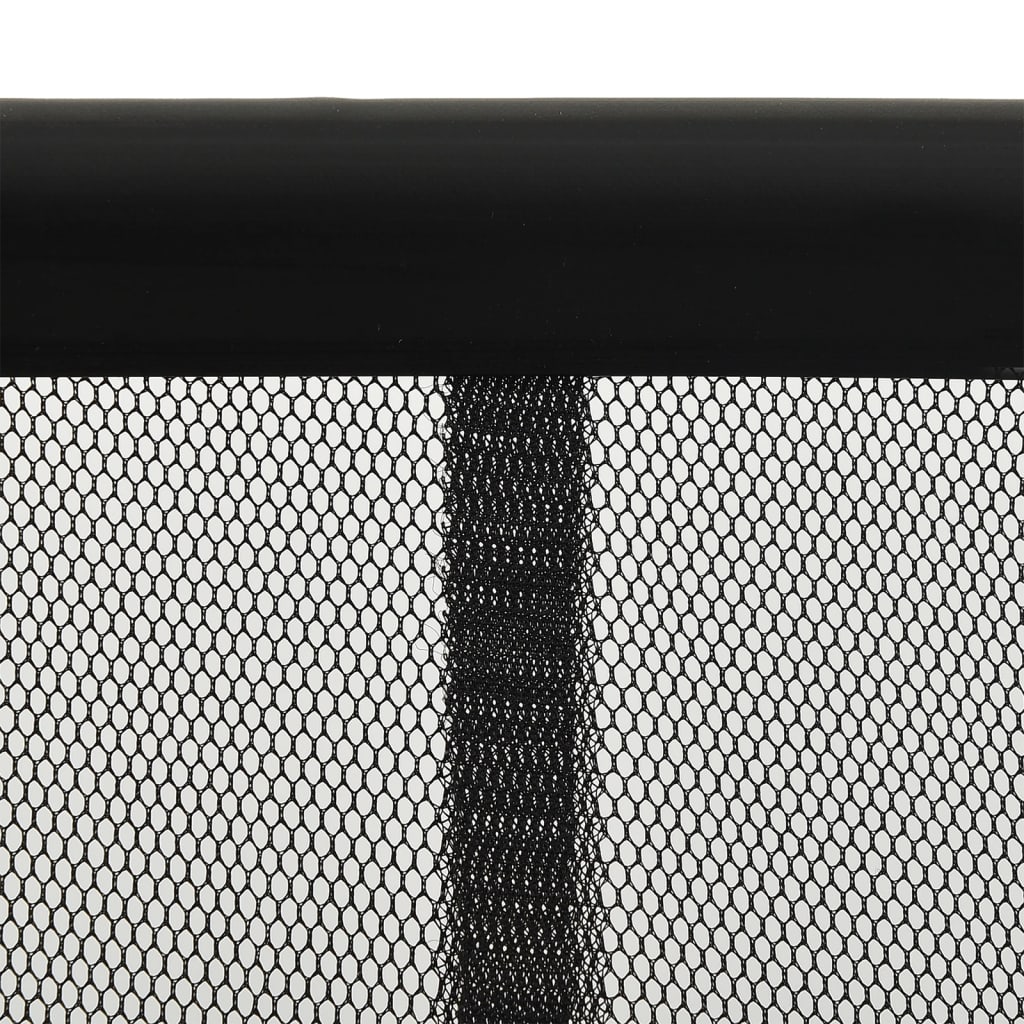 Insect Door Screen with 5-Piece Mesh Curtain Black 120x240 cm