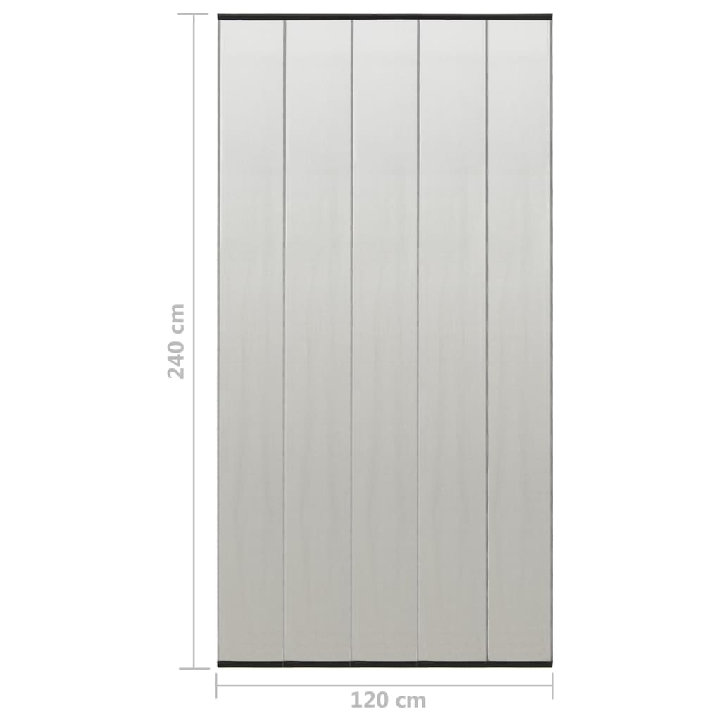 Insect Door Screen with 5-Piece Mesh Curtain Black 120x240 cm