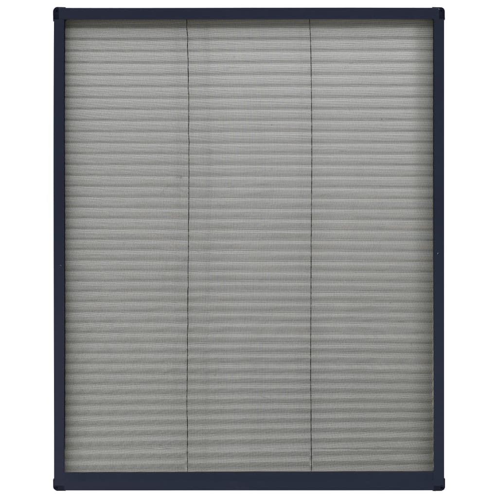 Plisse Insect Screen for Windows Aluminium Anthracite 60x80cm