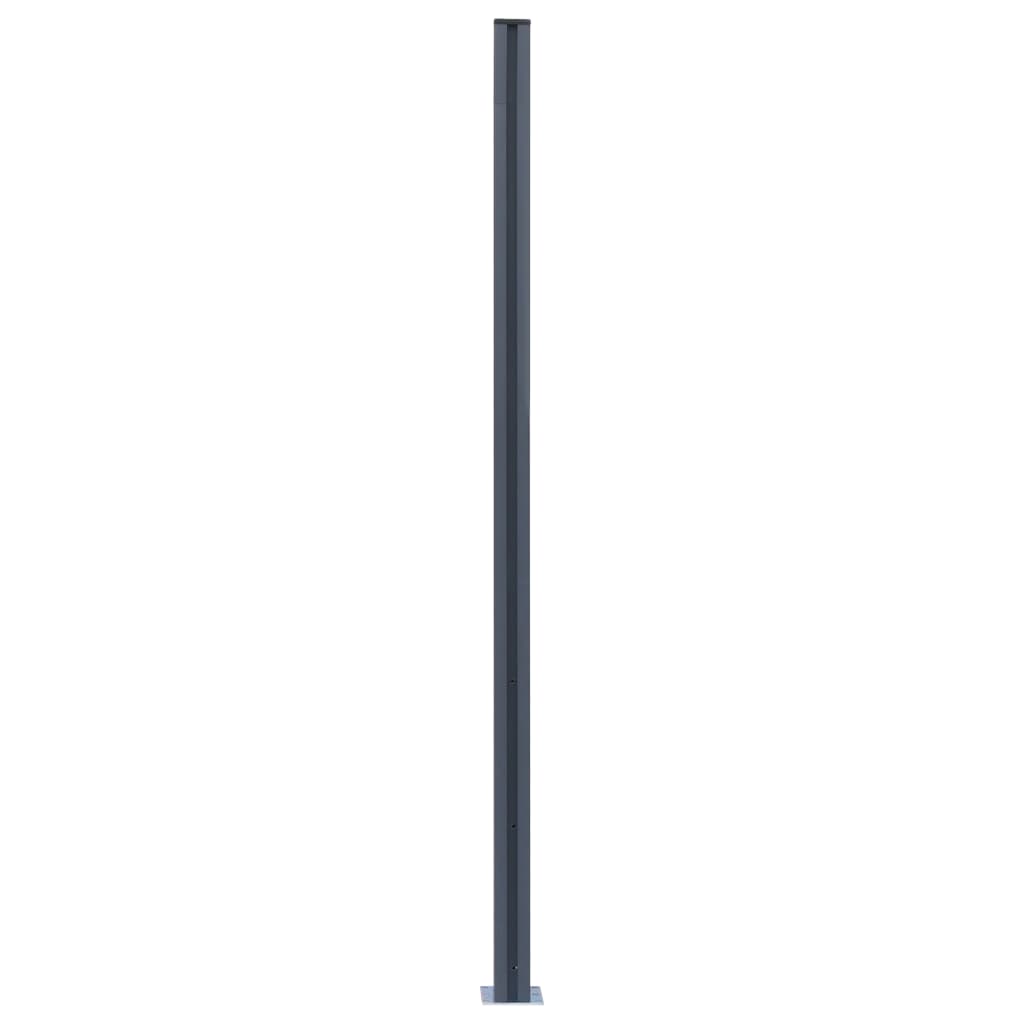 Fence Posts 2 pcs Dark Grey 185 cm Aluminium