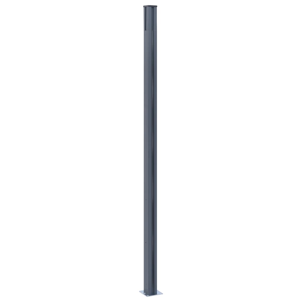 Fence Posts 2 pcs Dark Grey 185 cm Aluminium