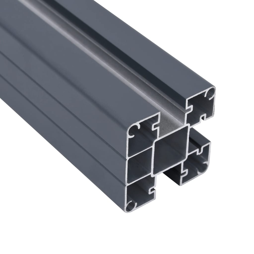 Fence Posts 2 pcs Dark Grey 185 cm Aluminium