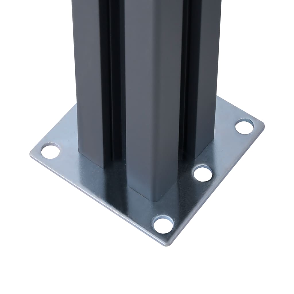 Fence Posts 2 pcs Dark Grey 185 cm Aluminium