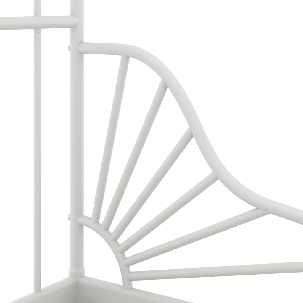 Extendable Bed Frame without Mattress White Metal 80x130/200 cm