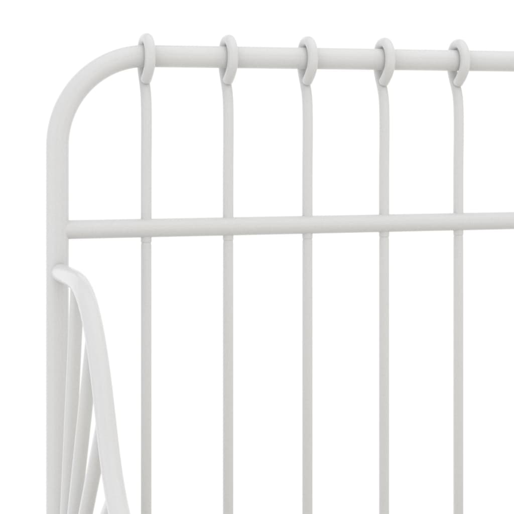 Extendable Bed Frame without Mattress White Metal 80x130/200 cm