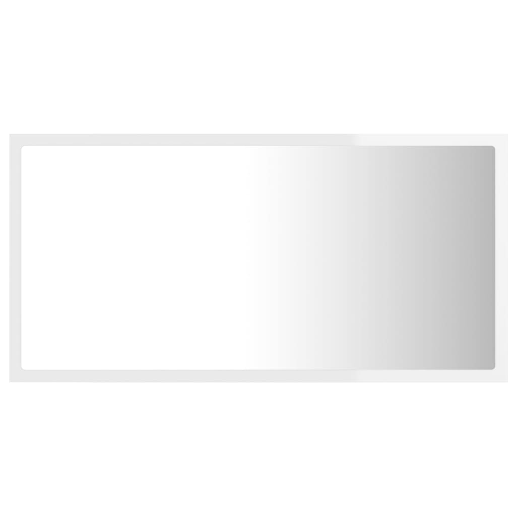 LED Bathroom Mirror High Gloss White 80x8.5x37 cm Acrylic