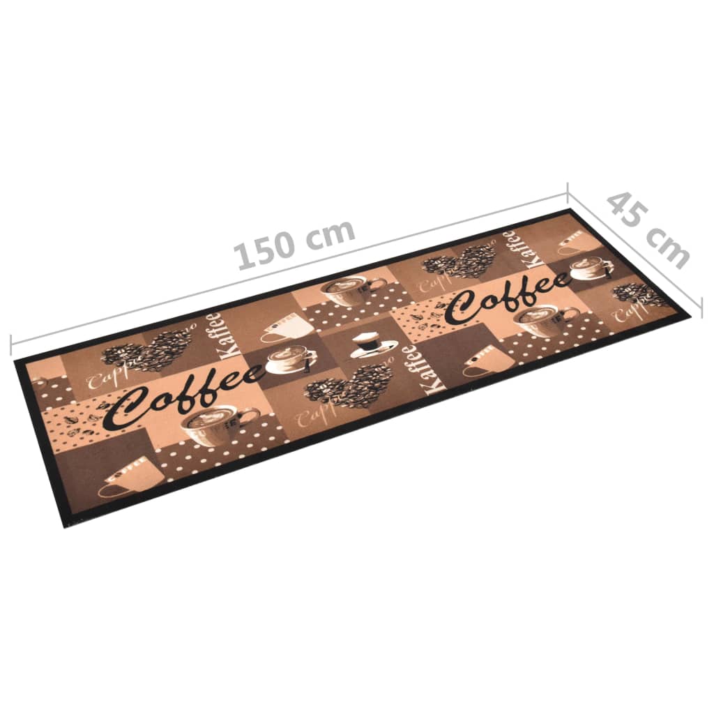 Kitchen Carpet Washable Coffee brown 45x150 cm