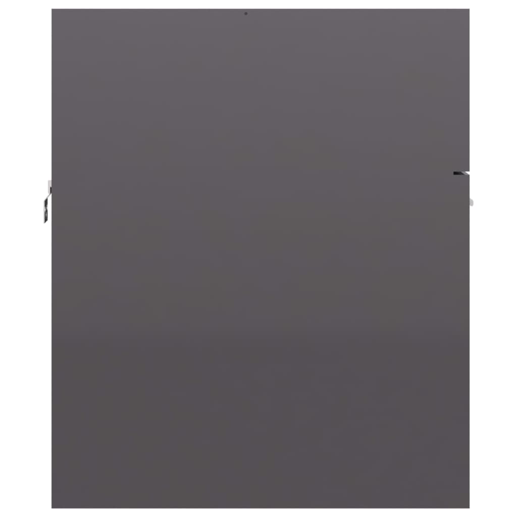 2 Piece Bathroom Furniture Set High Gloss Grey Engineered Wood