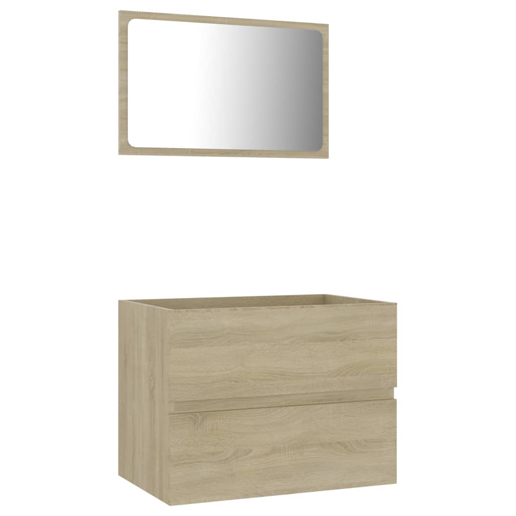 2 Piece Bathroom Furniture Set Sonoma Oak Engineered Wood