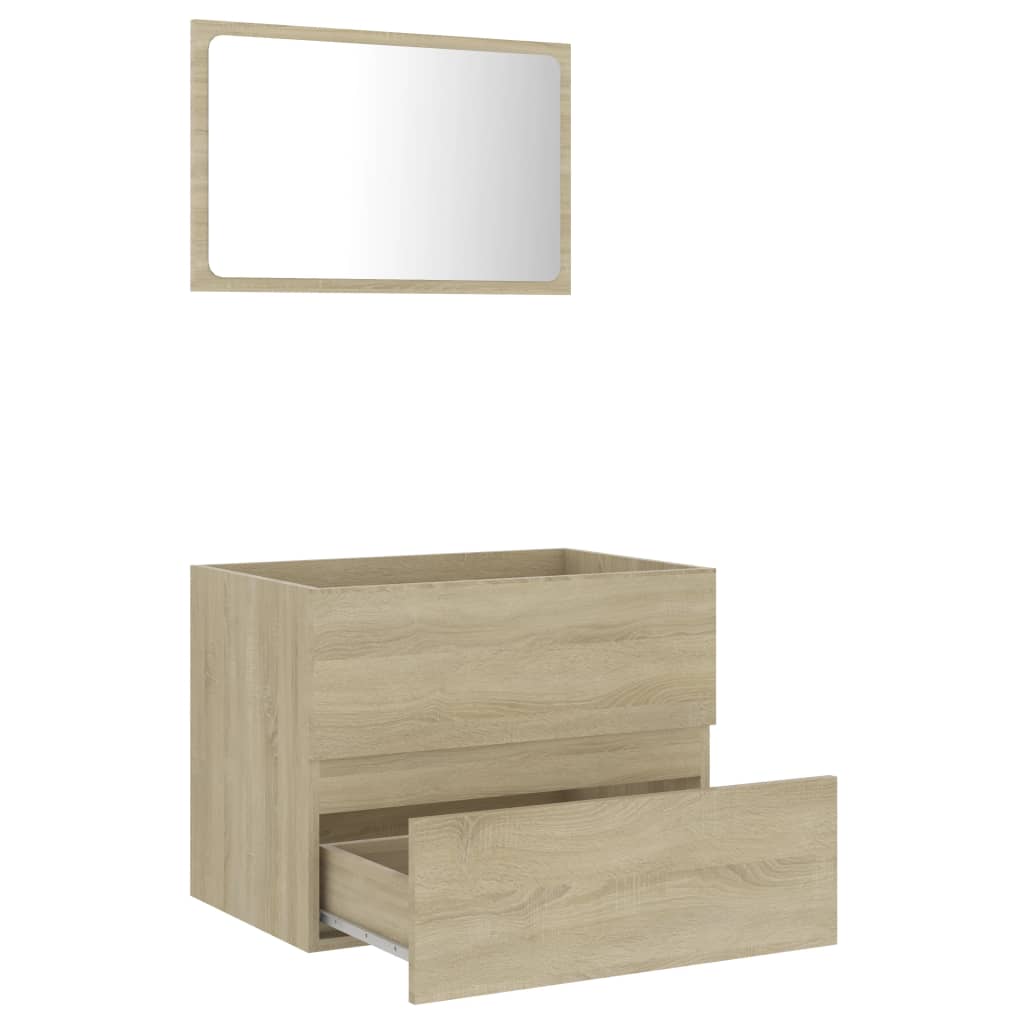 2 Piece Bathroom Furniture Set Sonoma Oak Engineered Wood