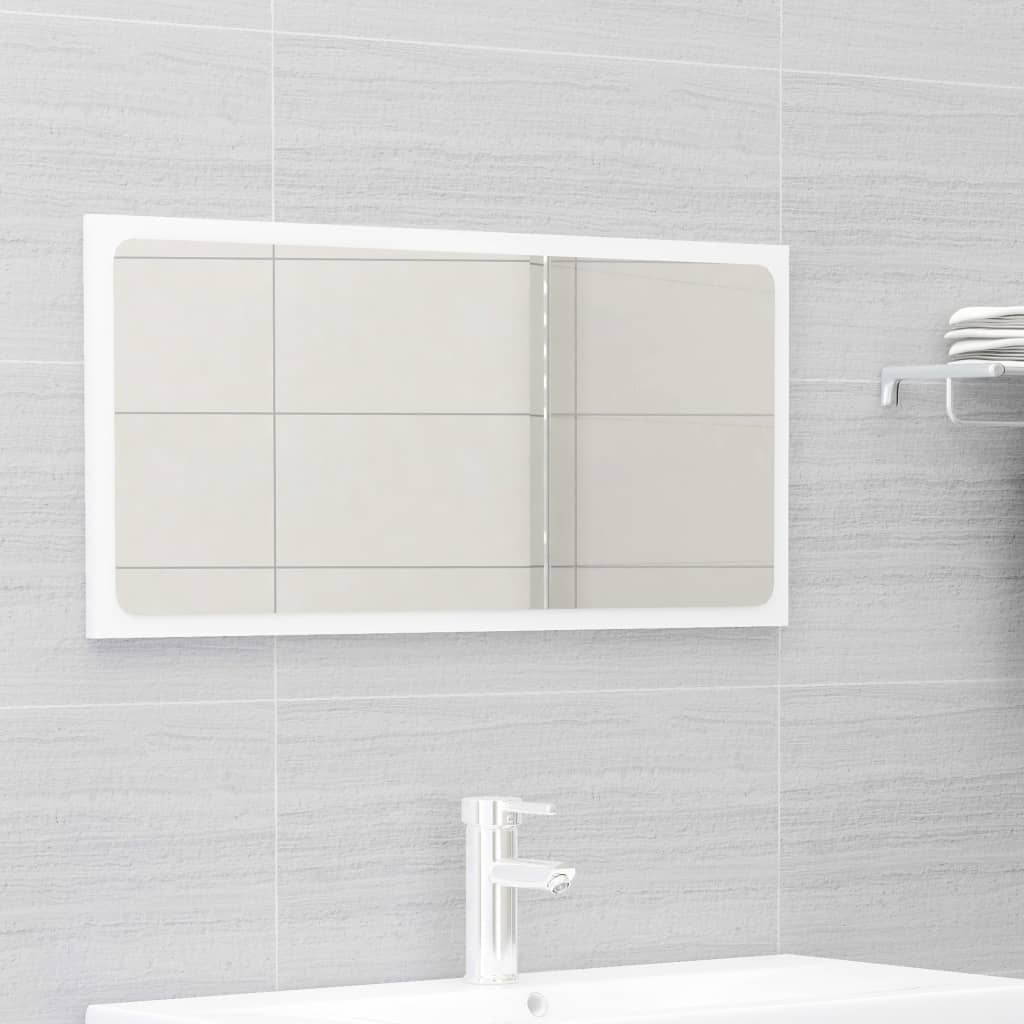 2 Piece Bathroom Furniture Set High Gloss White Engineered Wood