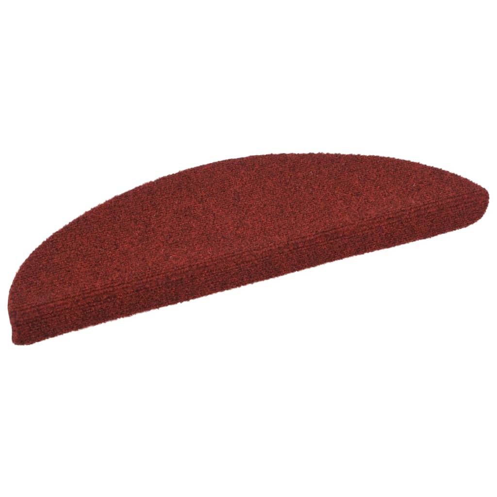 Stair Mats Self-adhesive 5 pcs 56x17x3 cm Bordeaux Red Half Round