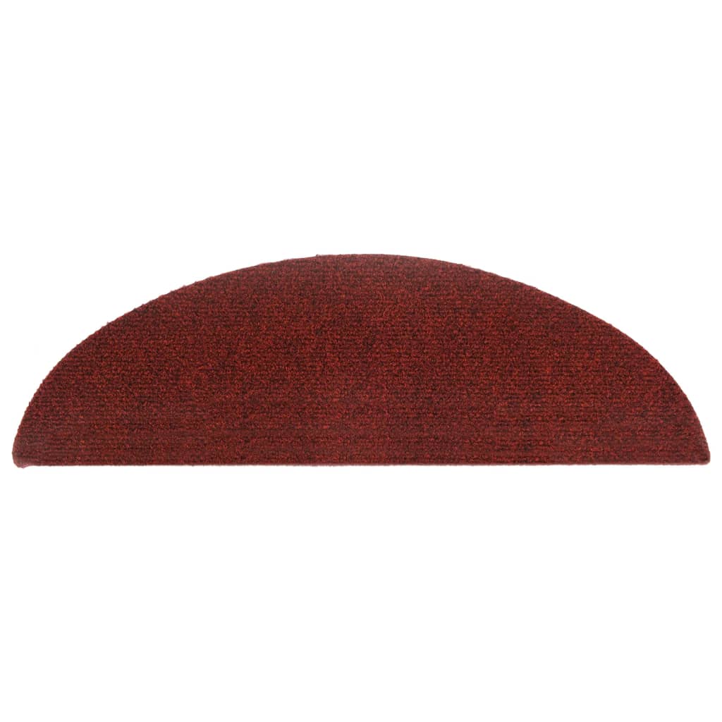 Stair Mats Self-adhesive 5 pcs 56x17x3 cm Bordeaux Red Half Round