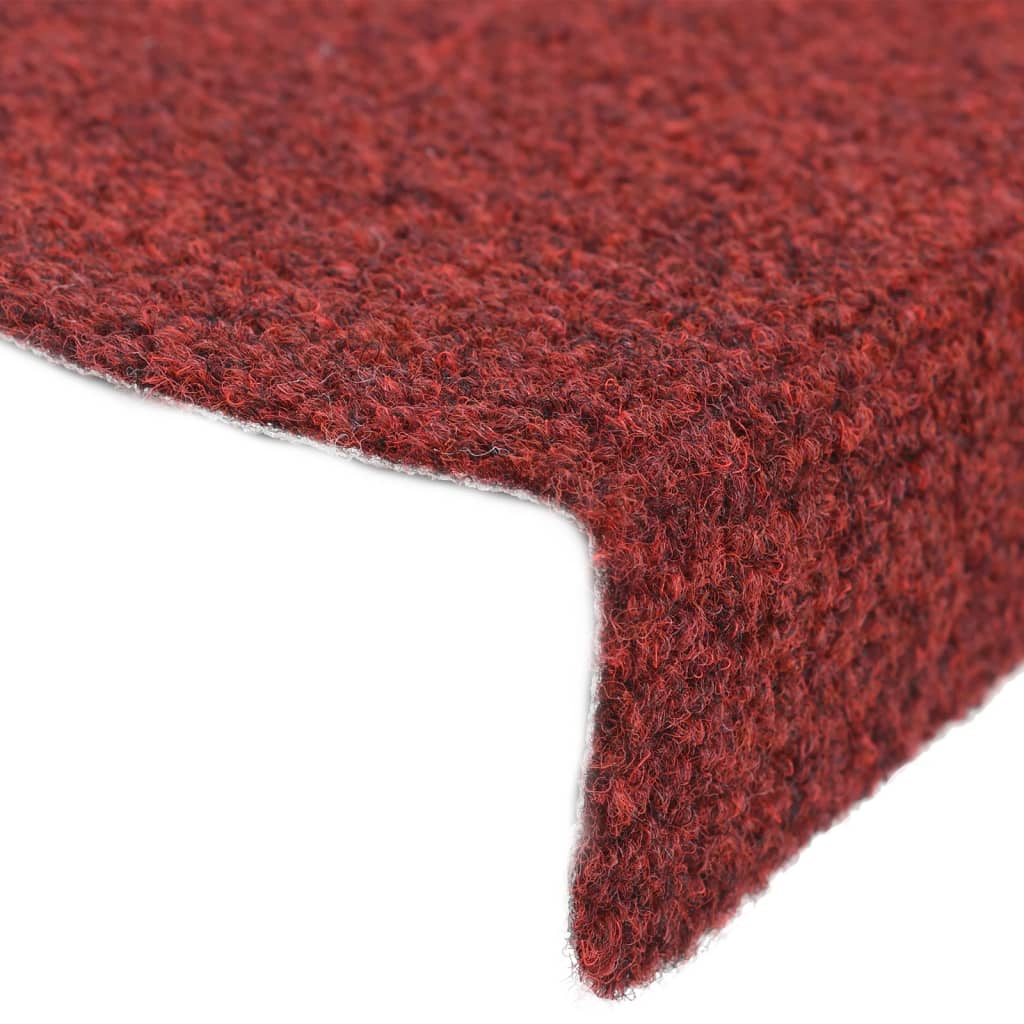 Stair Mats Self-adhesive 5 pcs 56x17x3 cm Bordeaux Red Half Round