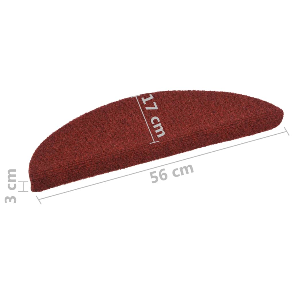 Stair Mats Self-adhesive 5 pcs 56x17x3 cm Bordeaux Red Half Round