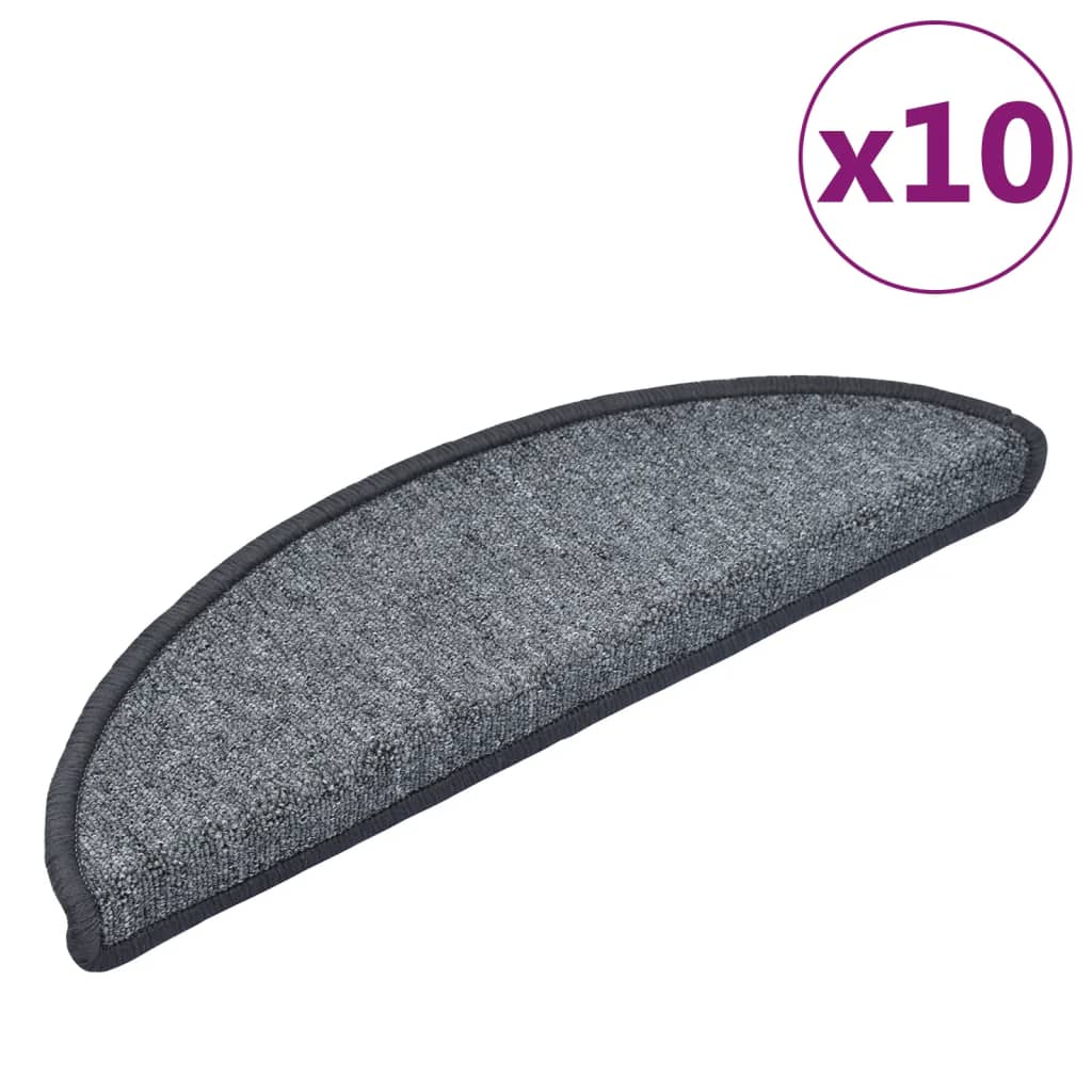 Stair Mats 10 pcs 56x17x3 cm Dark Grey