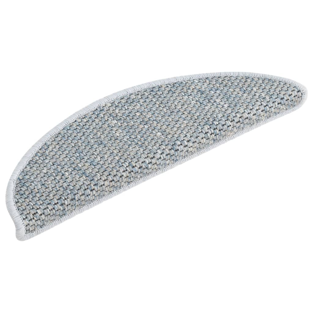 Stair Mats Self-adhesive Sisal-Look 15 pcs 65x21x4 cm Blue