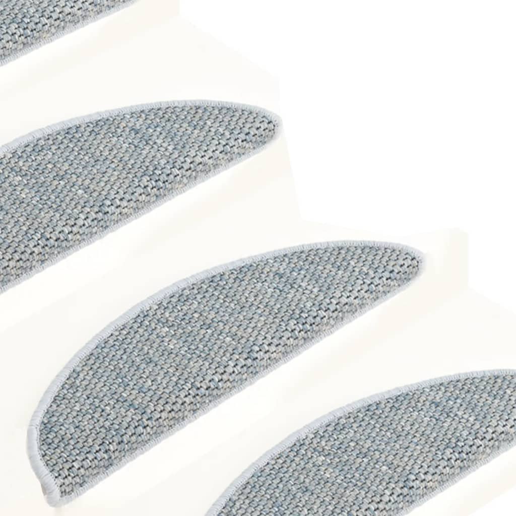 Stair Mats Self-adhesive Sisal-Look 15 pcs 65x21x4 cm Blue
