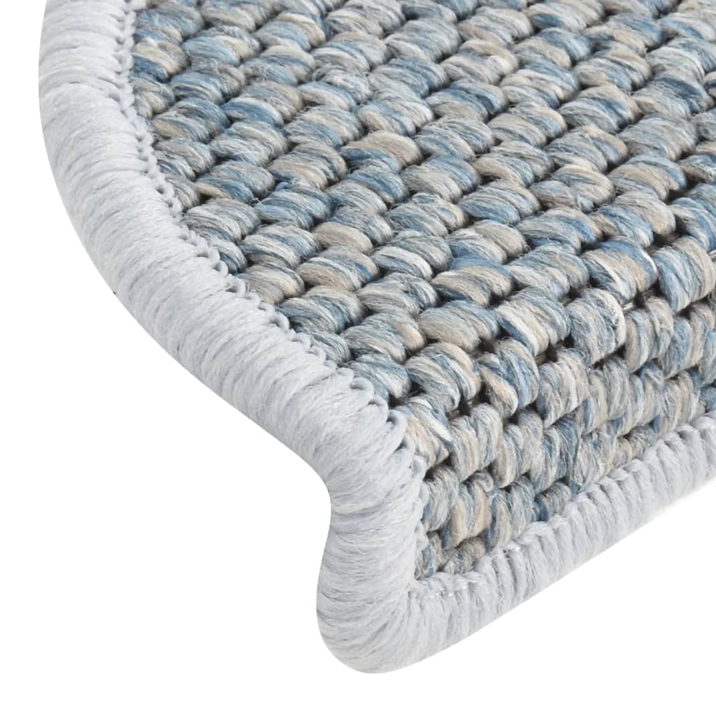 Stair Mats Self-adhesive Sisal-Look 15 pcs 65x21x4 cm Blue
