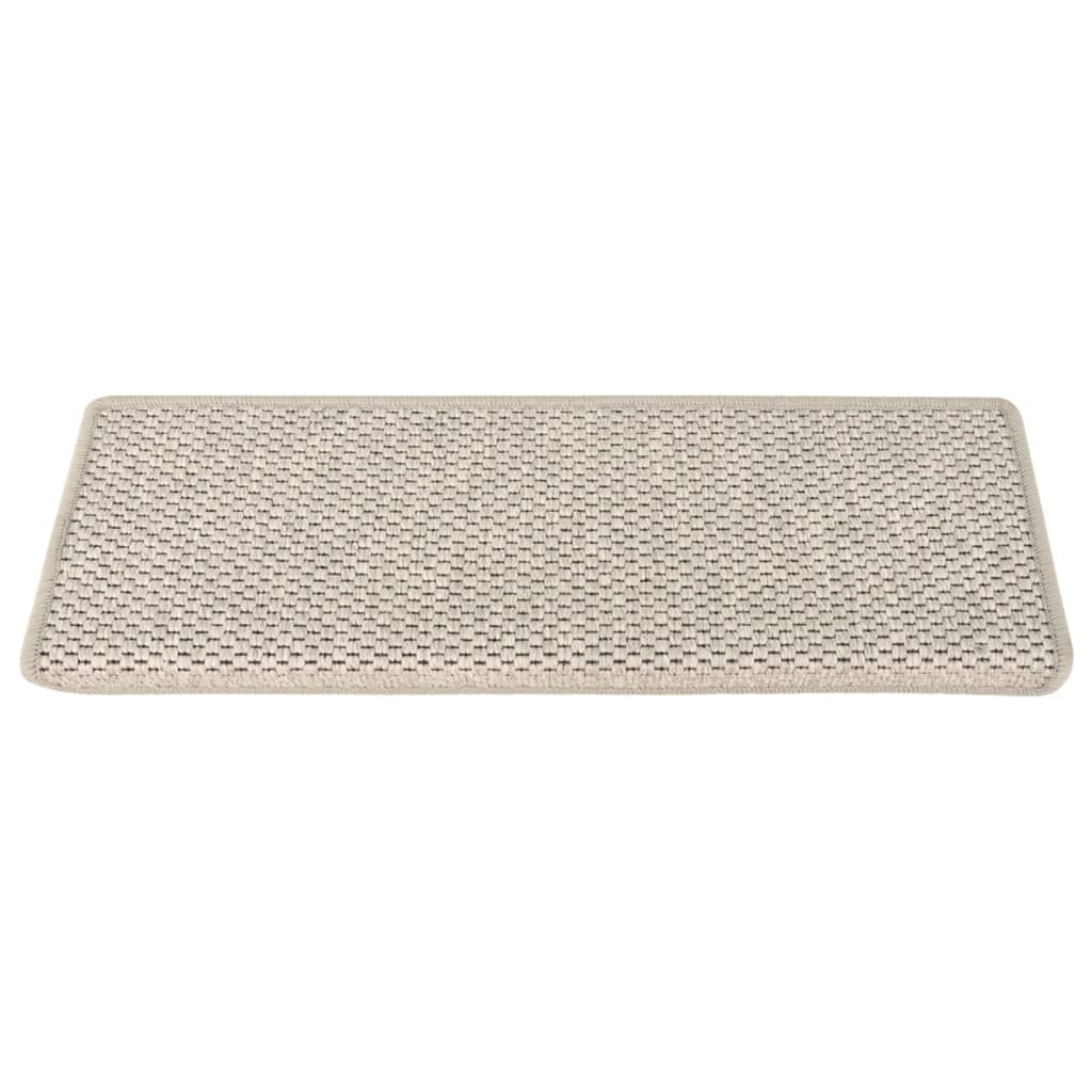 Stair Mats Self-adhesive Sisal-Look 15 pcs 65x21x4 cm Silver