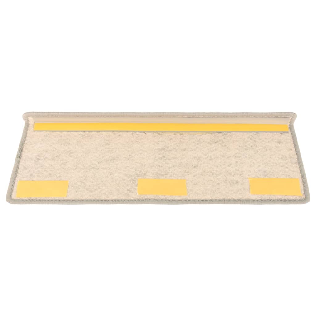 Stair Mats Self-adhesive Sisal-Look 15 pcs 65x21x4 cm Silver
