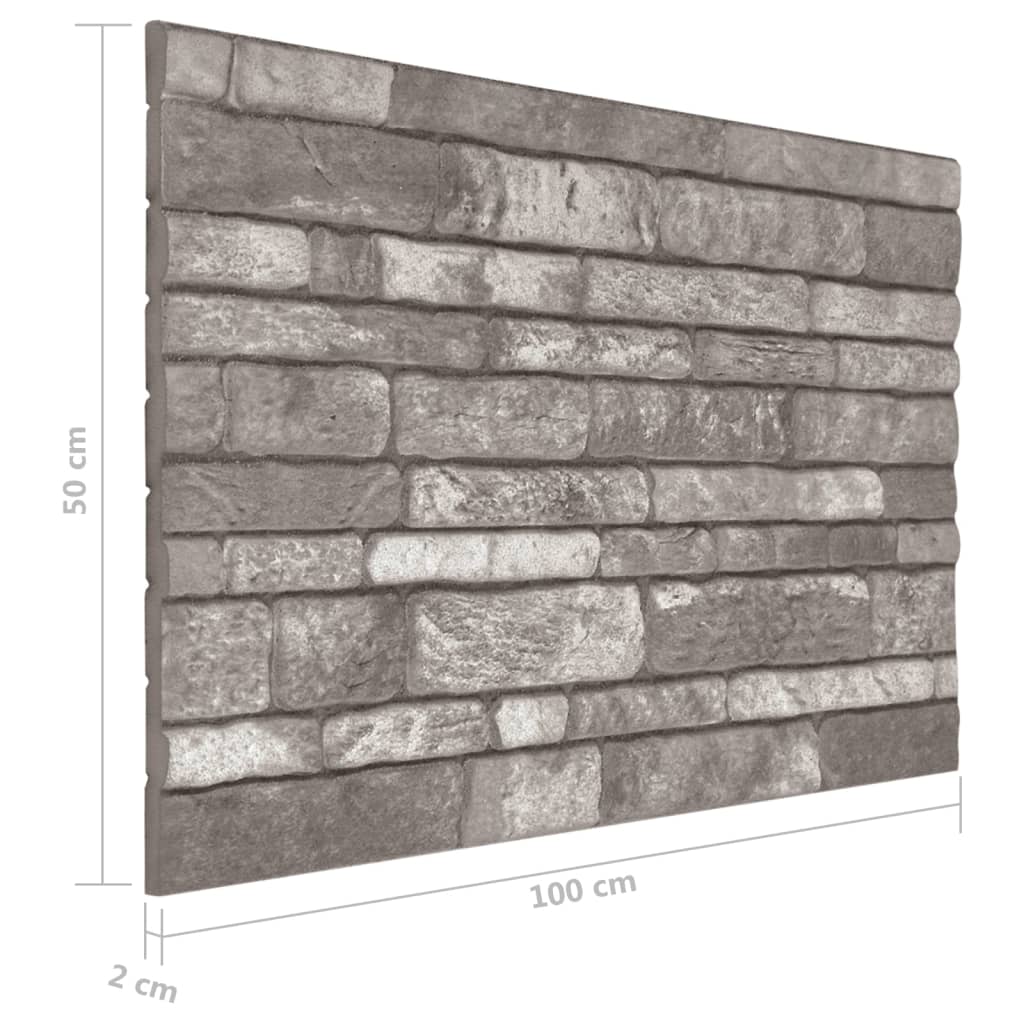 3D Wall Panels with Dark Grey Brick Design 10 pcs EPS