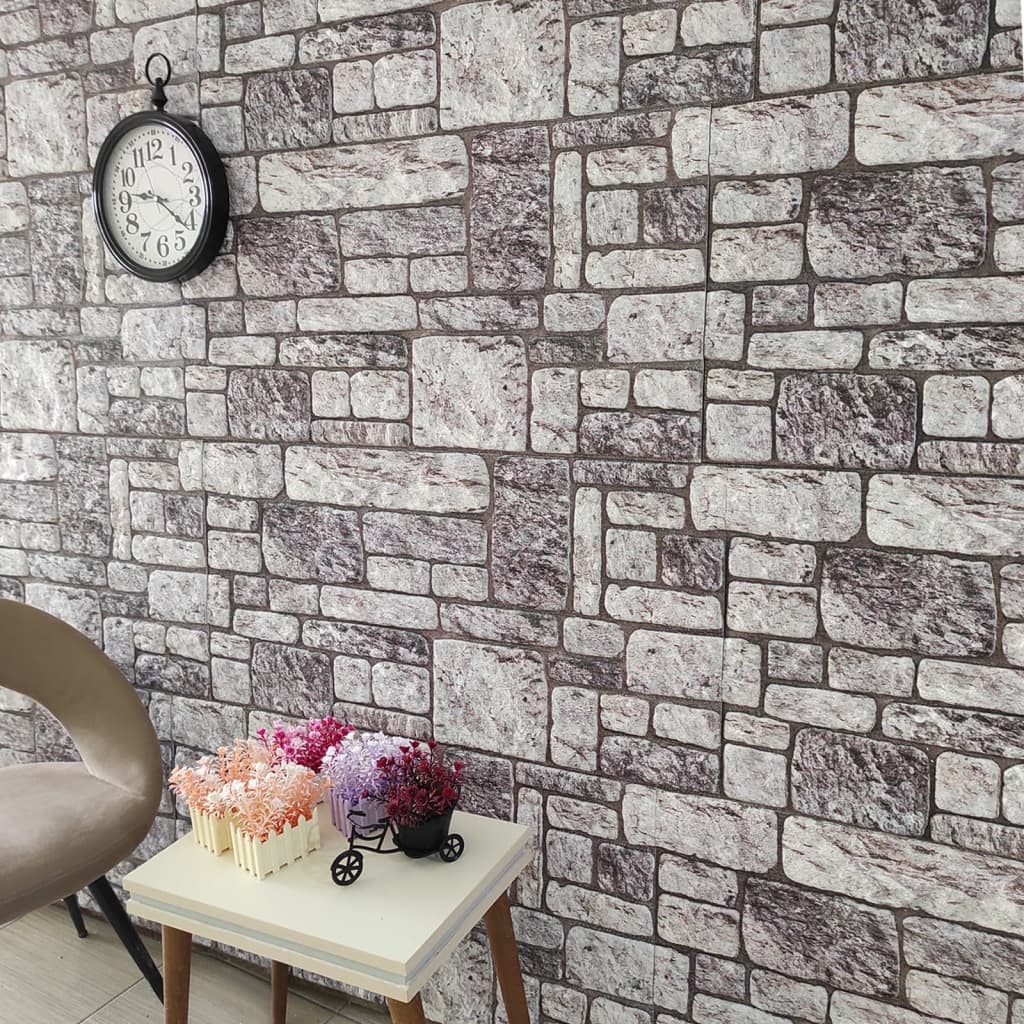 3D Wall Panels with Light Grey Brick Design 10 pcs EPS