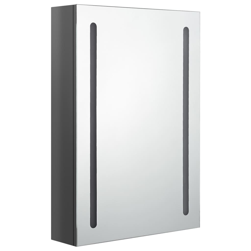 LED Bathroom Mirror Cabinet Shining Grey 50x13x70 cm